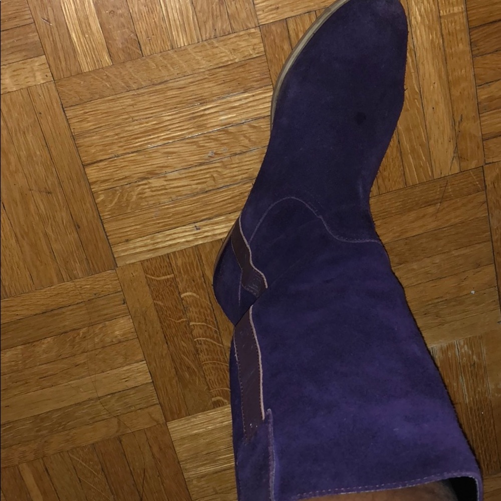 SOLD Chanel Purple MidCalf Suede Boots 42 10